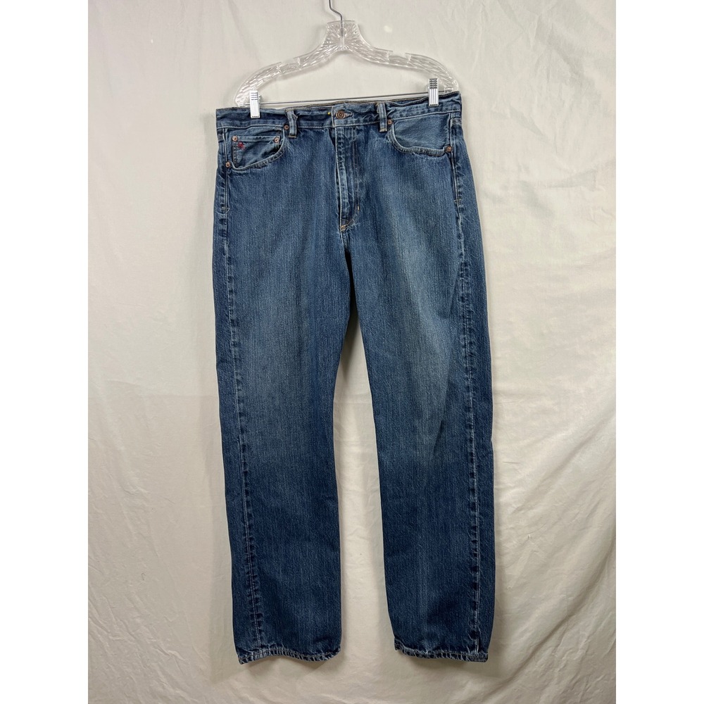Polo Ralph Lauren Jeans Mens 36x32 Blue Straight Leg Medium Wash Denim RL Logo